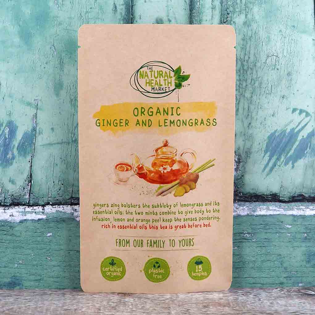 Organic Ginger + Lemongrass Tea Bags  - The Natural Health Market