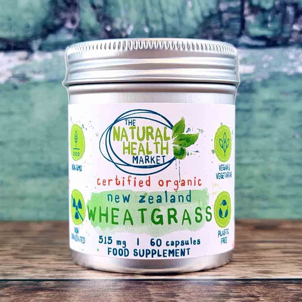 Organic New Zealand Wheatgrass Capsules 60-Capsules-Tin - The Natural Health Market