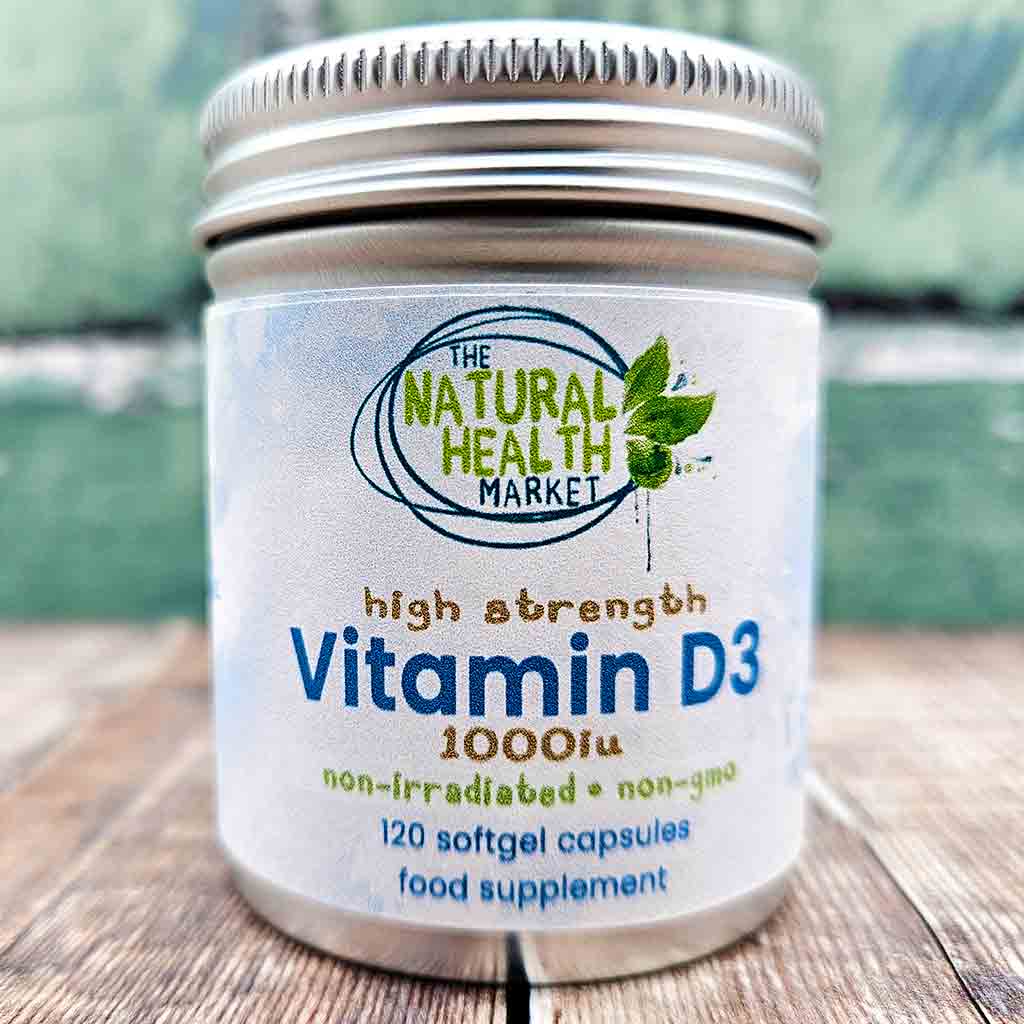 Vitamin D3 1000iu Softgels - 120 Capsule Tin By The Natural Health Market.