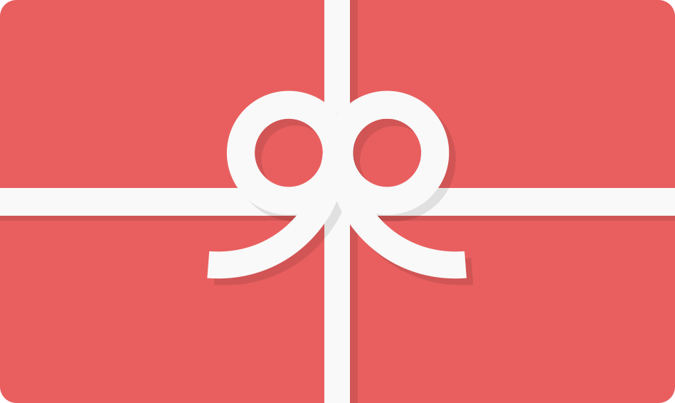 Image of gift card, red with with string.