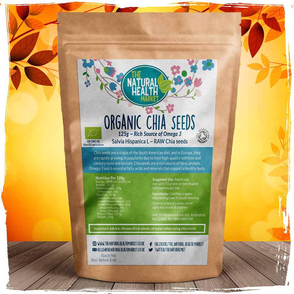 Organic Chia Seeds 125g By The Natural Health Market