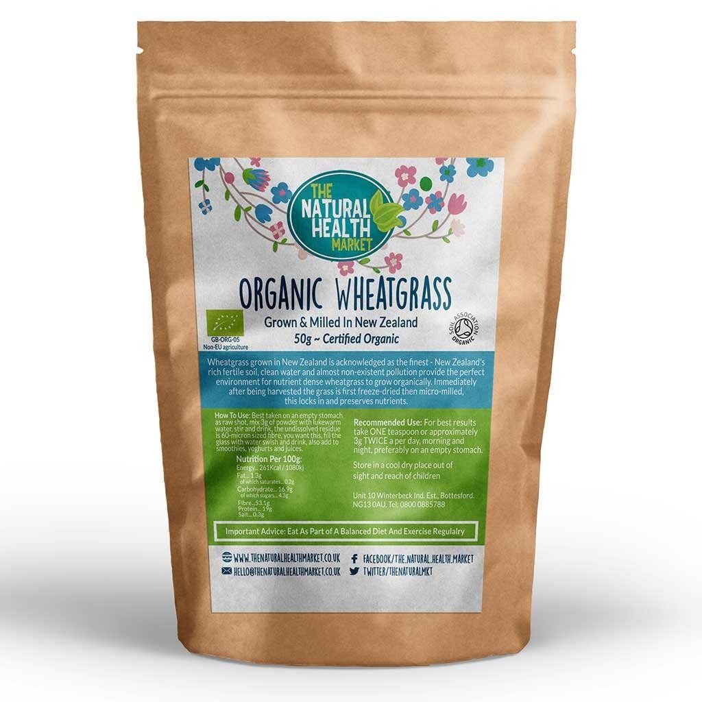 Organic Wheatgrass Powder 50g - New Zealand Origin - By The Natural Health Market